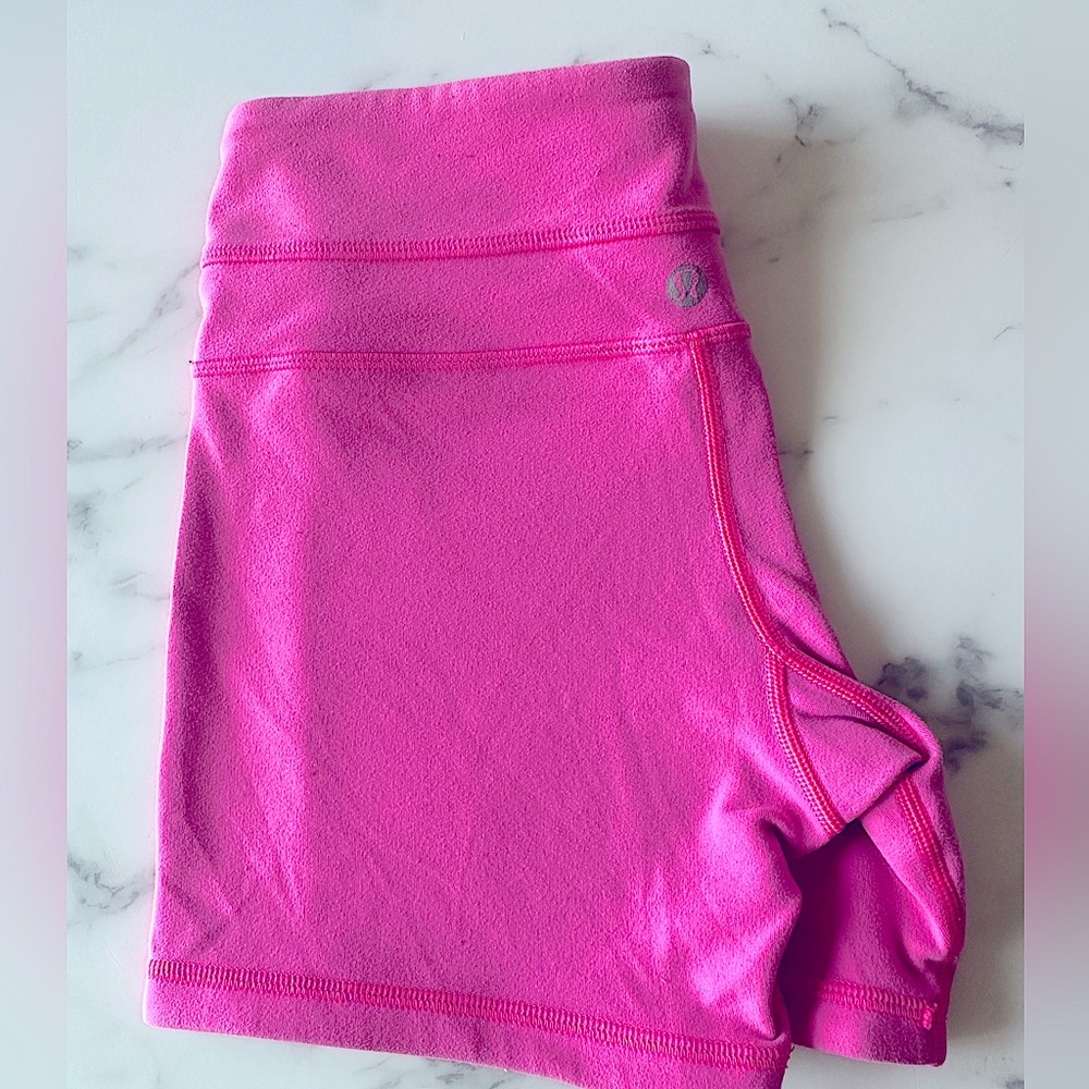 LULULEMON HOT PINK SHORTS. Mid or low rise. Size 4. Neon.